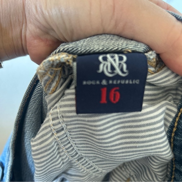 Rock & Republic Hula Denim Shorts Summer Vacation Beach Western Women’s 16 Blue - Picture 9 of 12